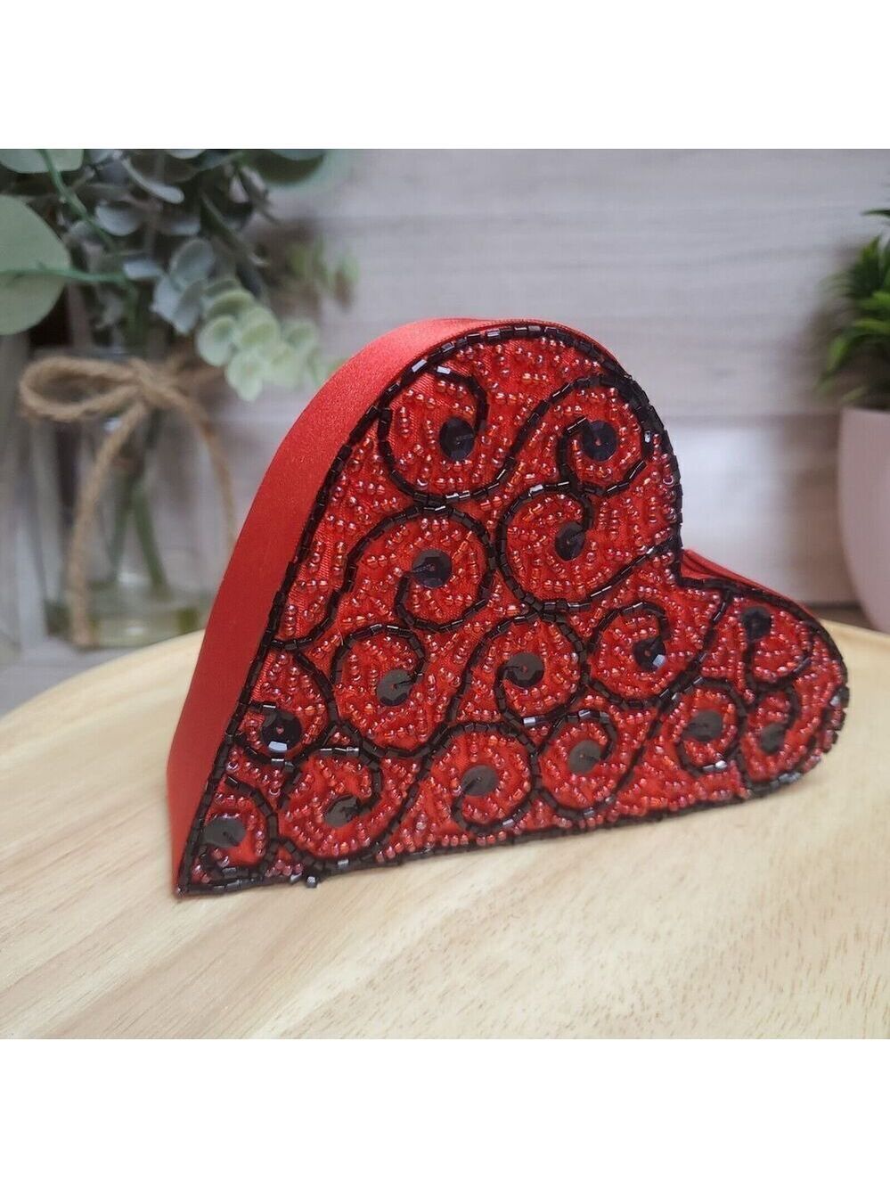 Vintage Katherine Collection Beaded Heart Gift Box Medium